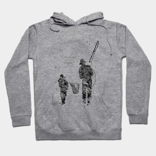 Father and son fishing Hoodie by RosaliArt